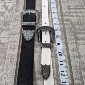 *2 Western Belts black and white.